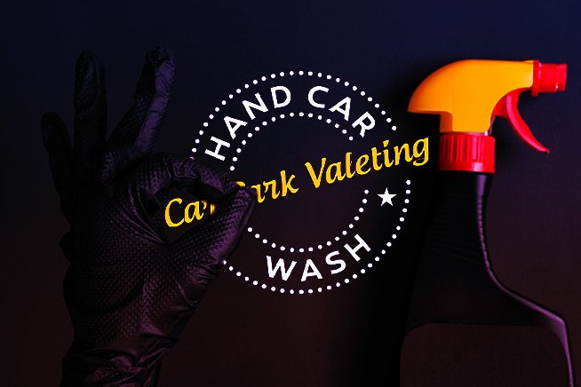 image of ok sign hand with gloves and detergent spray and CPV Car Wash Watford logo