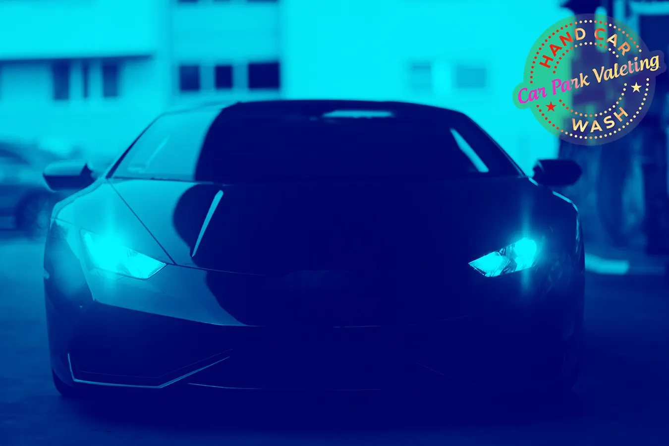 graphic of parked lambo for cpv page for car valeting services