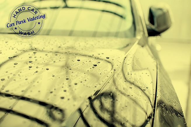 image of car with water drops on it for cpv car wash blog on how to get rid of dried water spots on car