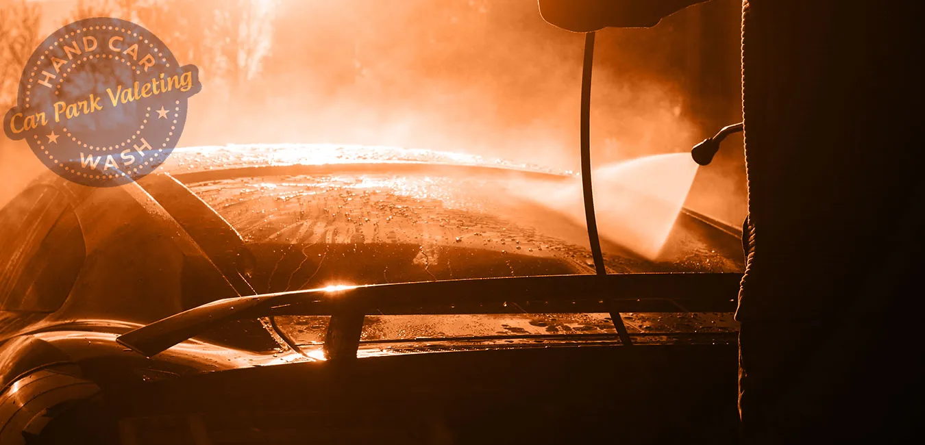 Hero banner image of man deep washing car for cpv car wash web page on deep cleaning near me watford