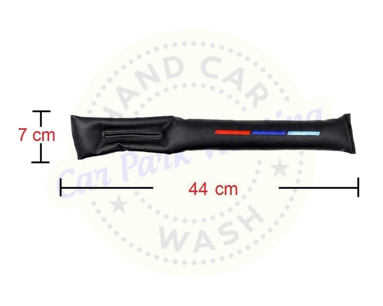 explanatory product image of length & width of leather car gap filler with cpv watermark